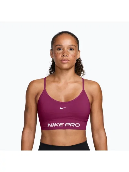 Спортен сутиен Nike Pro Seamless Light Support true berry/white бяло