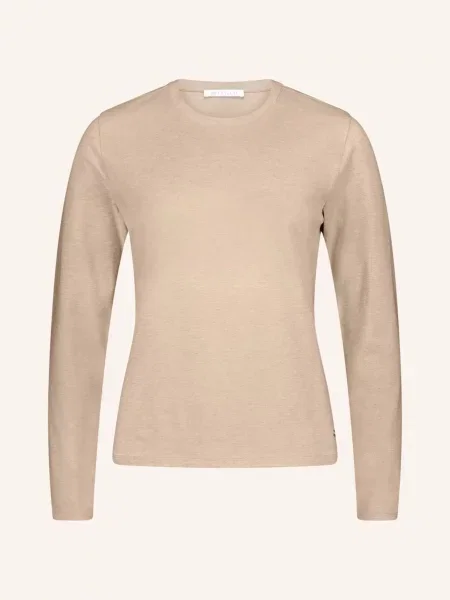 Betty&Co Koszulka Codzienna Z Okrągłym Dekoltem beige beżowa