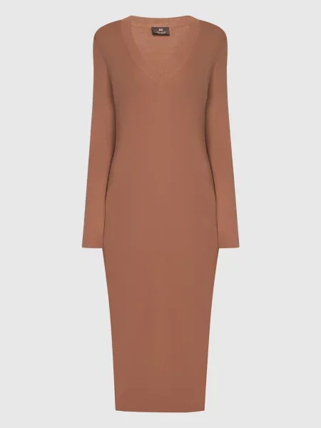 Сукня з вовни Enrico Mandelli коричнева