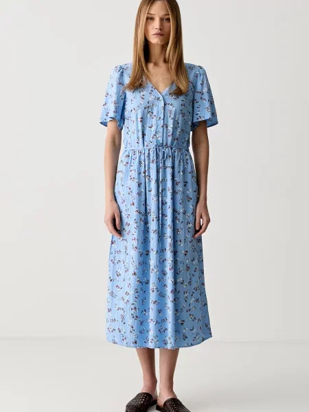 Marc O'Polo rochie de vară din vâscoză albastru