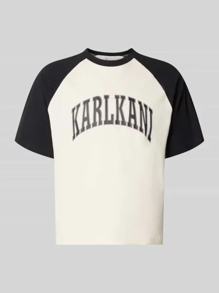 „T-shirt o pudełkowym kroju z nadrukiem z logo” Karl Kani biała