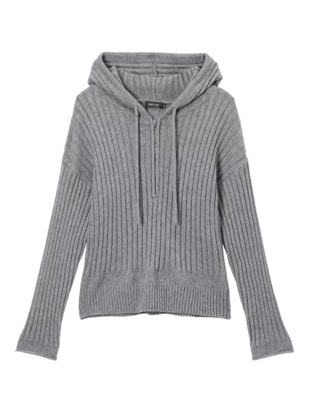 Bluza z kapturem Tout A Coup prążkowana szara