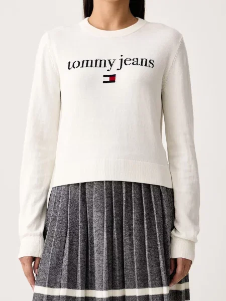 Tommy Jeans пуловер дамски с добавена вълна бежово