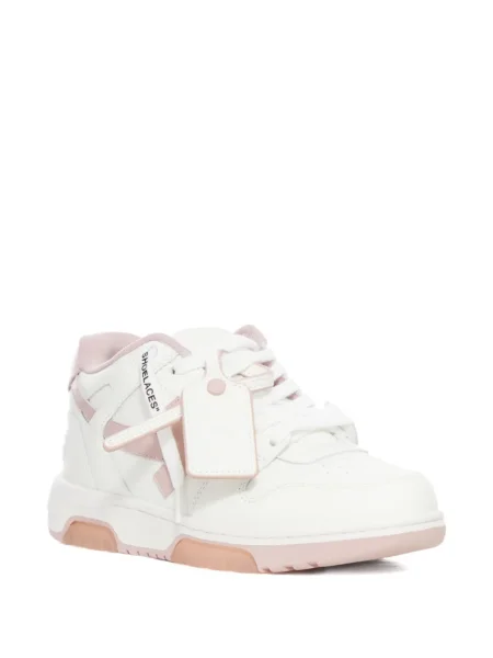 Sneakerși Off-white cu șireturi din piele alb