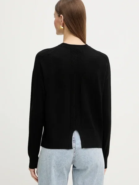 Armani Exchange sweter z dodatkiem wełny czarny