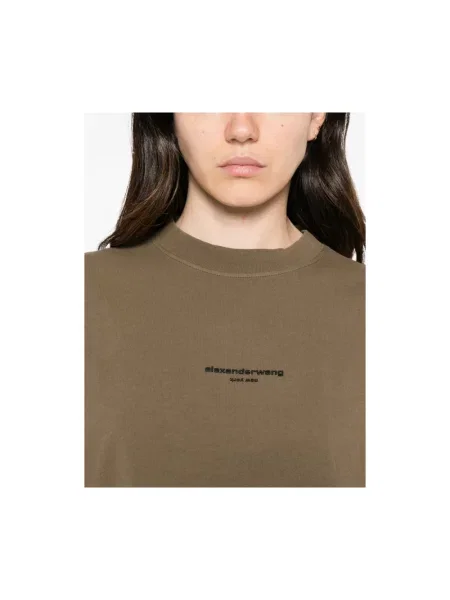 Top Alexander Wang z logo brązowy