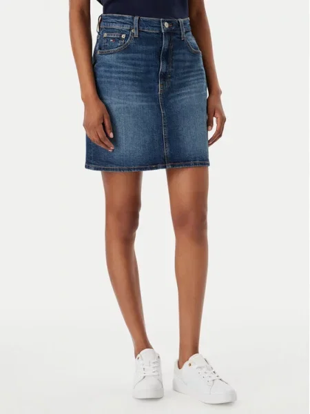 Tommy Jeans Fustă de blugi Straight Fit albastru