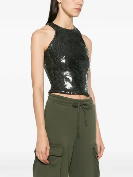 Top Patrizia Pepe cu paiete verde