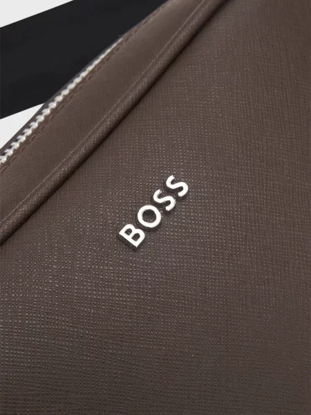 Шкіряна сумка Boss коричнева
