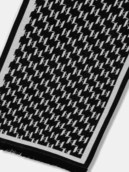 Шерстяной шарф Karl Lagerfeld черный