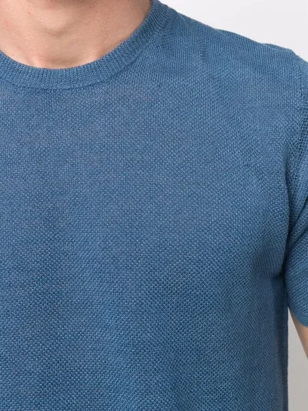 Tricou Roberto Collina cu decolteu rotund albastru