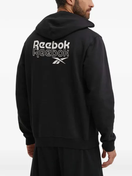 Hanorac cu glugă Reebok cu autograf negru