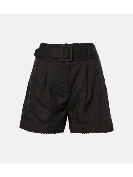 Pantaloni scurți Veronica Beard cu talie înaltă negru