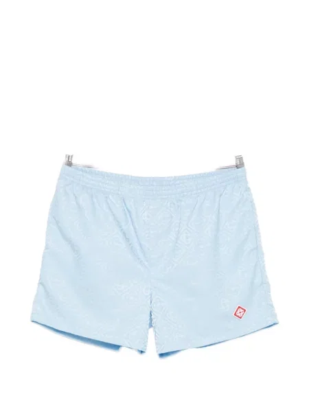 Slip de baie Casablanca din jacard cu autograf albastru