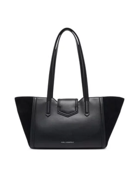 Karl Lagerfeld kabelka typu shopper dámska semišová K/NOVA čierna