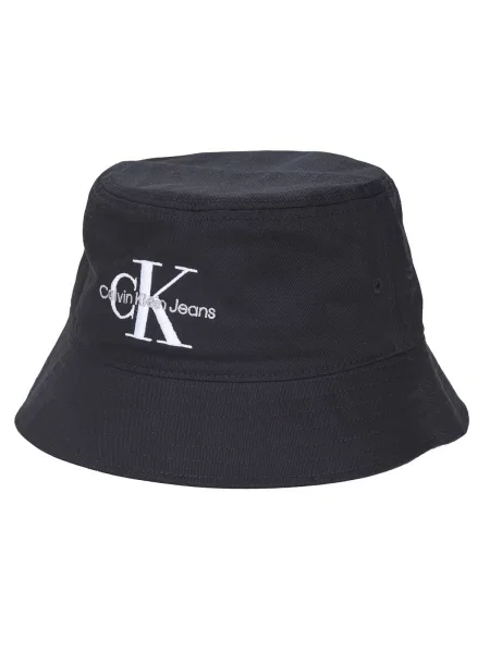 Textilní doplňky Calvin Klein Jeans MONOLOGO EMBROIDERY BUCKET HAT černé