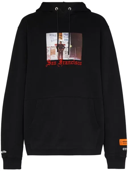 Hanorac cu glugă Heron Preston cu glugă negru