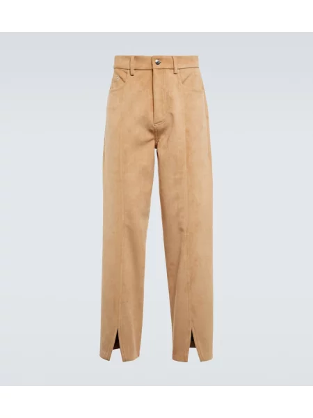 Semišové kalhoty Nanushka béžové