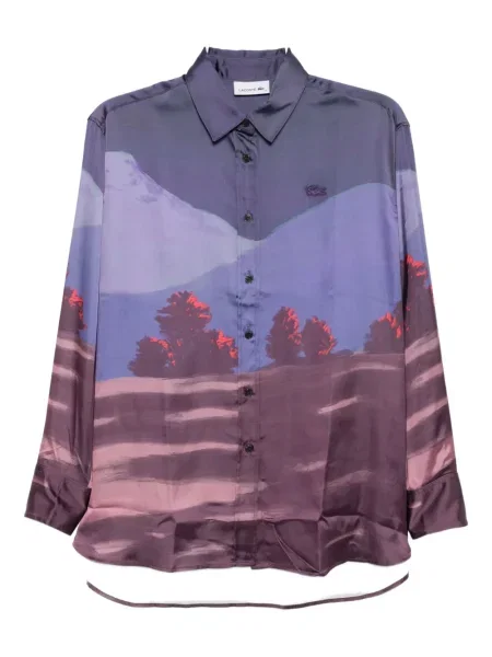 Cămașă Lacoste cu imagine violet