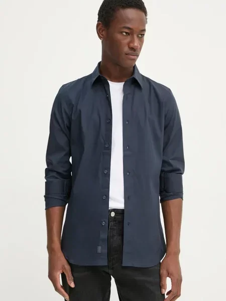 G-Star Raw koszula slim z kołnierzykiem klasycznym niebieski