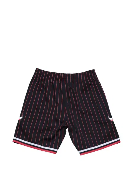 Ριγέ σορτς Mitchell & Ness με αυτόγραφο μαύρο