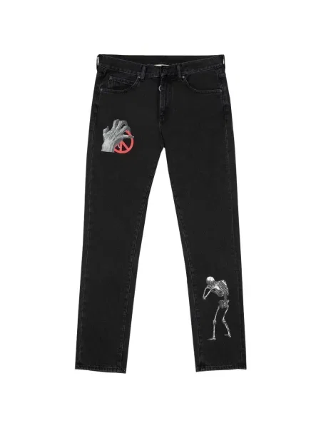 Blugi Off-white cu imagine alb