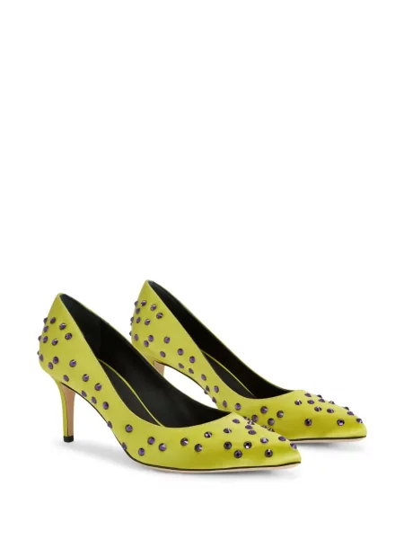 Pantofi cu toc Giuseppe Zanotti din satin verde
