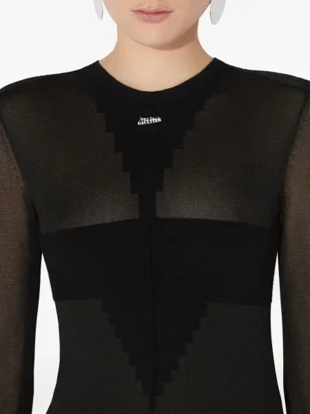 Rochie maxi Jean Paul Gaultier tricotate lungă de costum negru