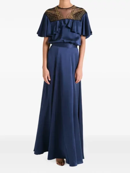 Fusta maxi Temperley London albastru