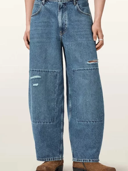 AllSaints blugi barrel bărbați BARREL SLOUCH albastru