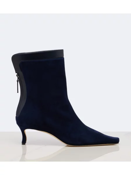 Cizme scurte Manolo Blahnik din piele de căprioară albastru