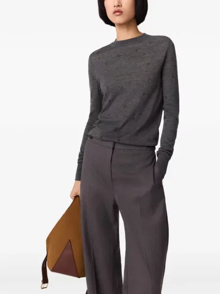 Pulover Stella Mccartney cu broderie gri