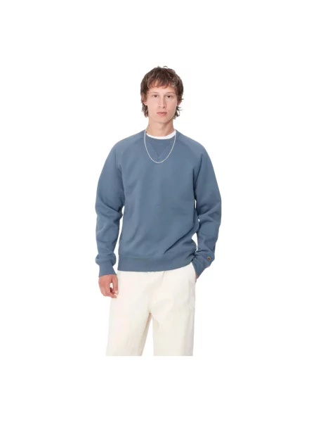 Carhartt WIP Chase Sweat Positano Mężczyźni Bluzy i bluzy z kapturem Carhartt WIP Size: S niebieski