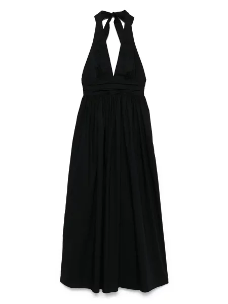 Rochie midi Matteau până la genunchi cu gât halter de costum negru