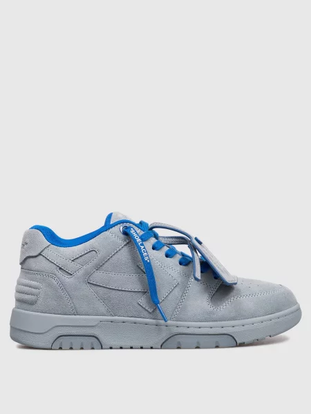 Замшеві кросівки Out Of Office з логотипом Off-white блакитні