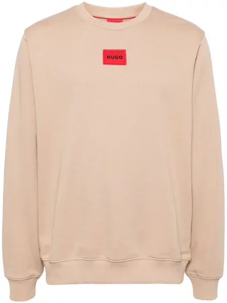 Hanorac crewneck Hugo cu decolteu rotund cu autograf