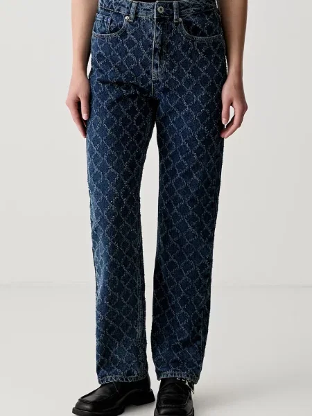 Karl Lagerfeld Jeans blugi straight pentru femei albastru