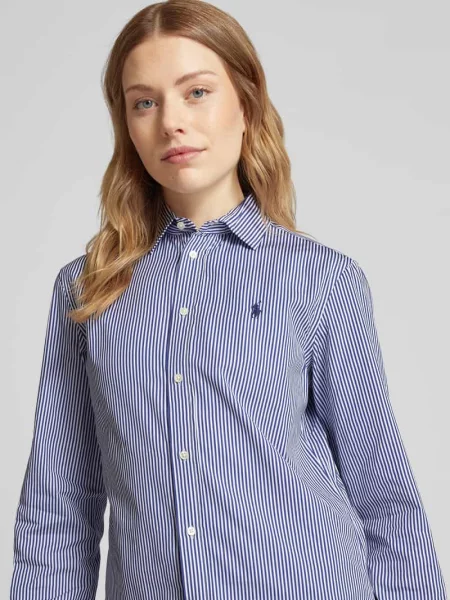 Ralph Lauren Bluzki i koszule Kobieta Wielobarwność XL Pasiasta Koszula Regular z Bawełny Polo Ralph Lauren niebieska