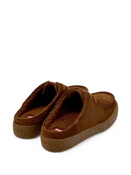 Papuci tip mules Camper din piele de căprioară maro