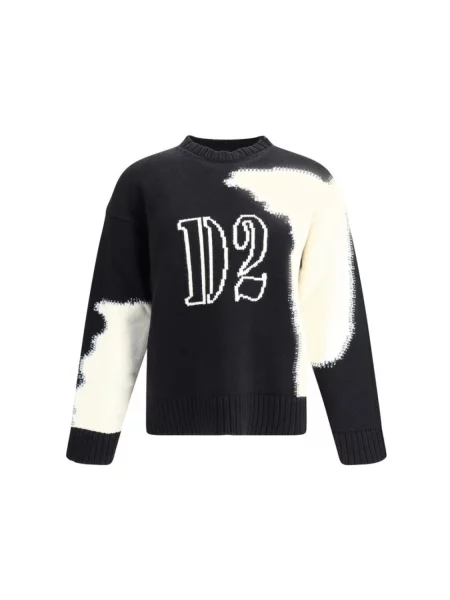 Sweter Dsquared2 z okrągłym dekoltem czarny
