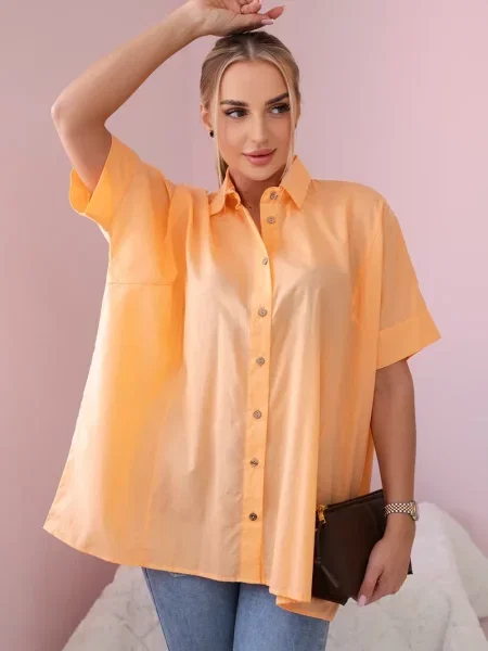 Cămașă Kesi cu mâneci scurte scurtă portocaliu