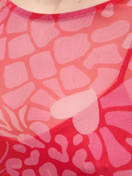 Rochie Never Fully Dressed cu imagine cu imprimeu abstract plasă roz