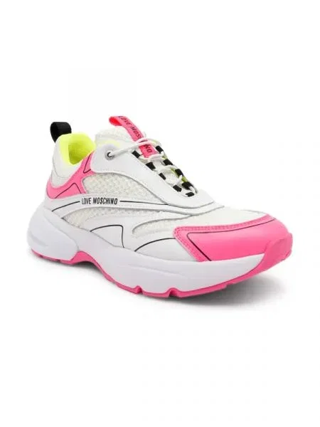 Love Moschino Sneakers tornacipő bőr hozzáadásával fehér