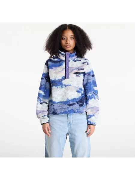 Sweter Columbia z logo polarowy zapinany na zatrzaski niebieski