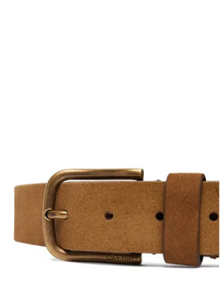 Nadrágszíj Calvin Klein Round Buckle Suede Fixed barna