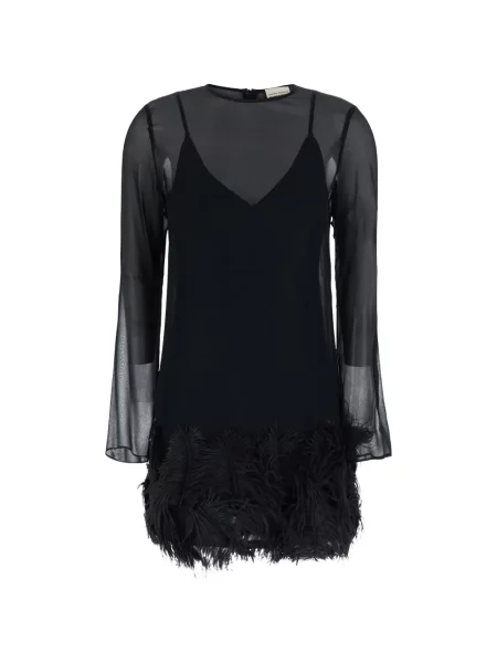 Rochie mini Semicouture cu pene negru