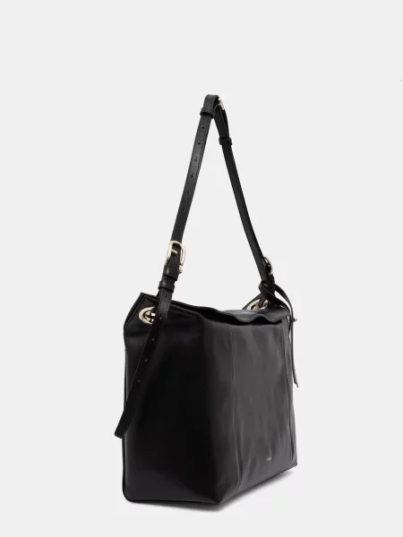 Furla Bőr válltáska Furla Ginevra L fekete