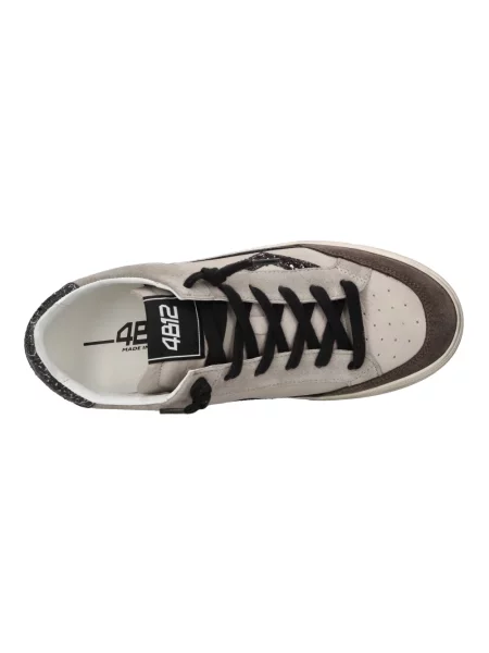 Sneakersy 4b12 skórzane brązowe