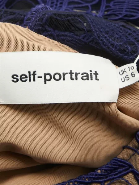 Rochie maxi Self-portrait din dantelă albastru