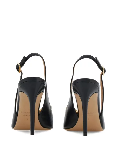 Pantofi cu toc Ferragamo cu funde slingback negru